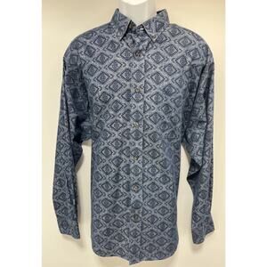 Ariat Men's Keanu Classic Fit Shirt Long Sleeve Western Chambray Blue Size XL